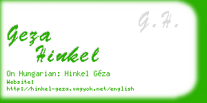 geza hinkel business card